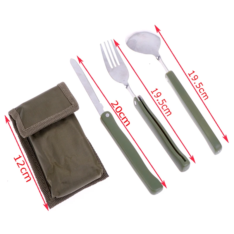 Portable Mini Tableware Set Outdoor Tool Folding Cutlery Set With Spoon Fork Knives For Camping Outdoor Picnic