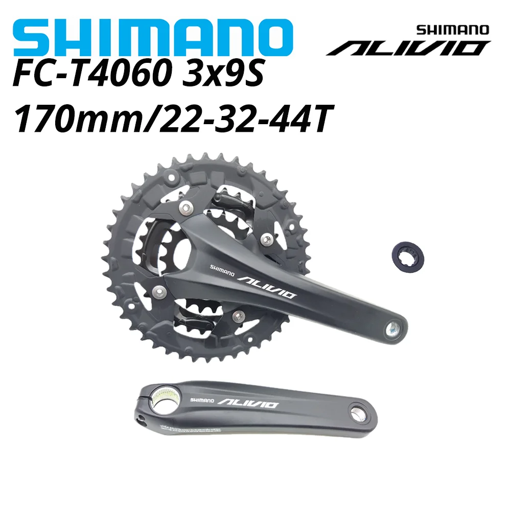 Shimano Alivio T4060 3x9S велосипедный кривошипный комплект 22 32 44T 170 мм 27 скоростей 32t 44t
