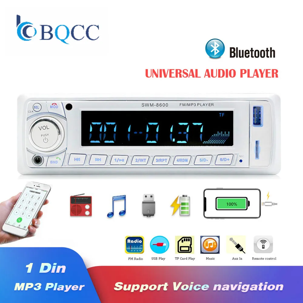Автомобильный радиоприемник 1 din в-тире Авто Радио FM/Bluetooth/SD/USB/MP3 мультимедийный плеер Дистанционное Управление 12V 4-канальный выход авто