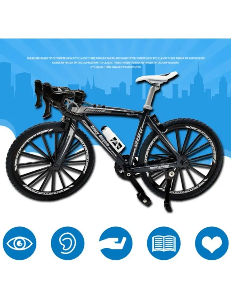 

1:8 Simulation Alloy Bicycle Toy Bend Handlebar Mountain Bike Model Ornaments L4MC