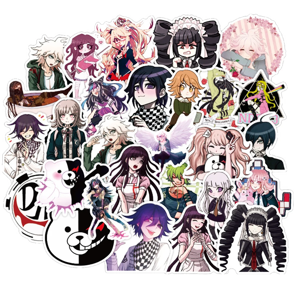 

50PCS Mixed Danganronpa Game Stickers DIY Snowboard Laptop Luggage Fridge Guitar Graffiti Waterproof Classic Kid Toy Stickers