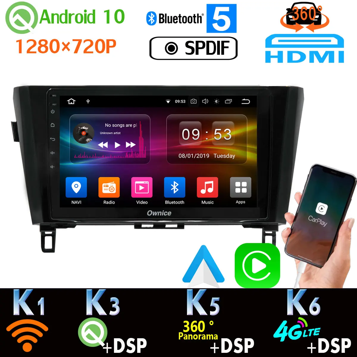 1280*720P Android 10 0 PX6 автомобильный проигрыватель с радио и GPS для Nissan X Trail X-Trail Qashqai 360