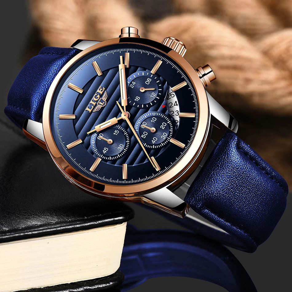 

2019 Quartz Watches Mens Hot Brand Luxury Army Military Sport Watch Leather Waterproof Chronograph Date Male Clock Montre Homme