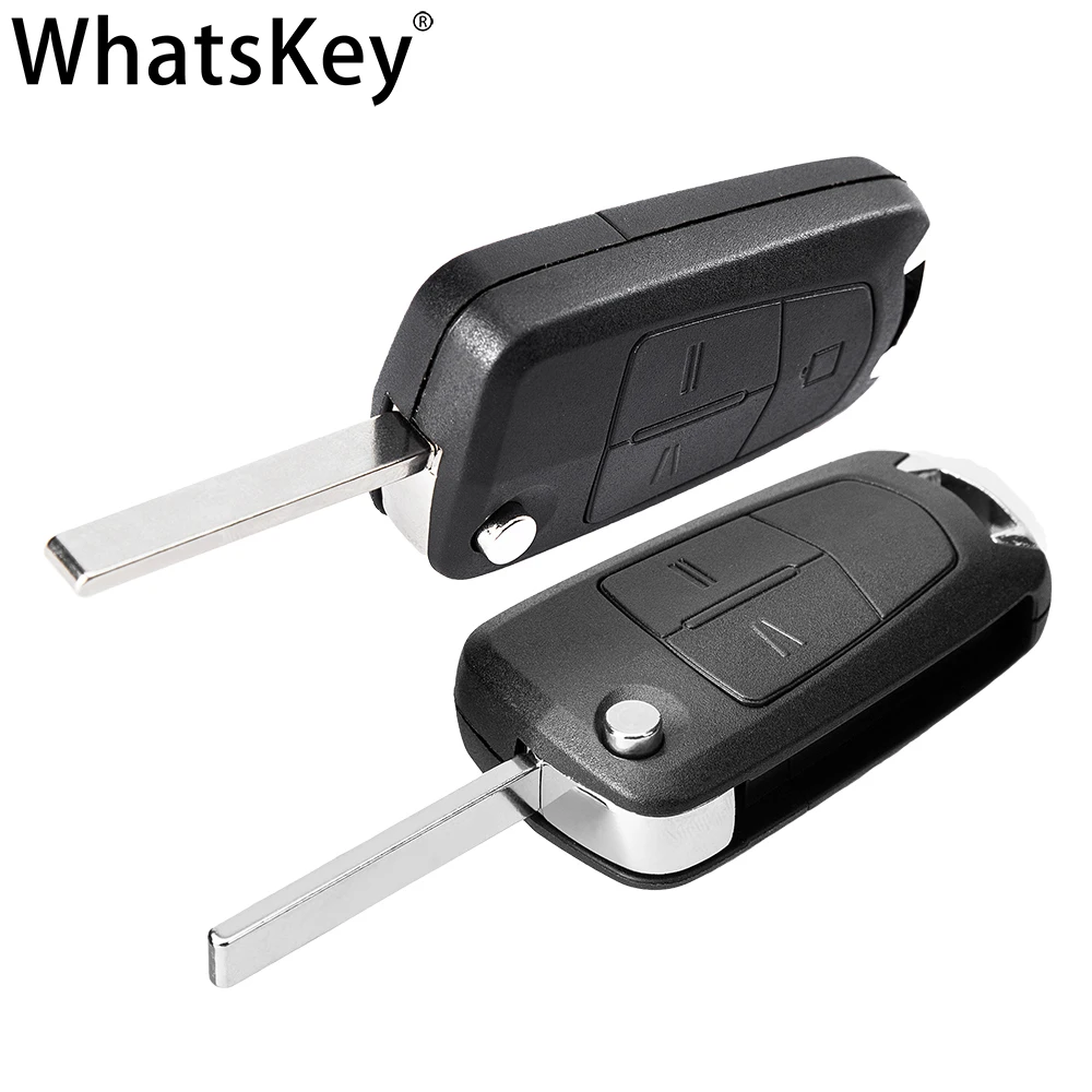 WhatsKey Flip Key Shell For Vauxhall Opel Astra J Corsa D Insignia Vectra C Zafira 2 BNT Remote Key Case Uncut Blade Replacement