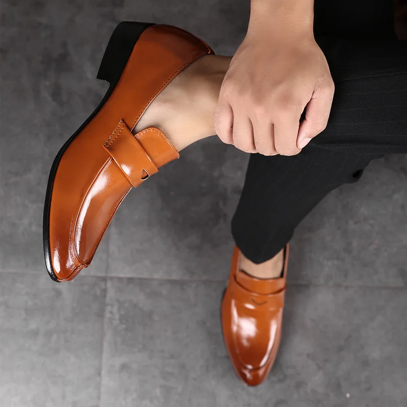 Handmade Leather Men Dress Shoes Fashion Party And Wedding Men'S Loafers Casual Shoes Men Driving Shoes 2