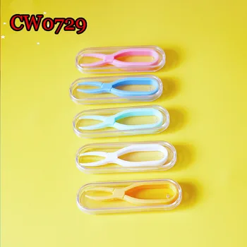 

Soft Silicone Scissors Tweezers Color Plastic Contact Lens Tweezers with Clear Box Cosmetic Tool акссесуары CW0729