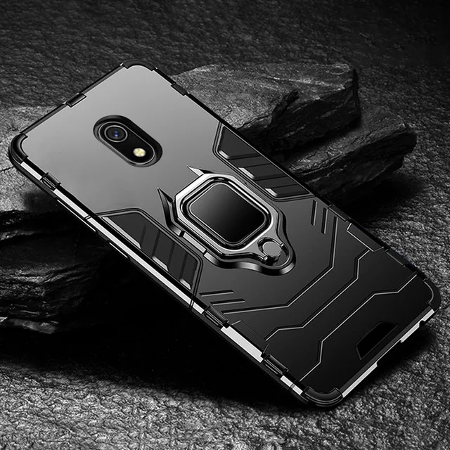 Black Защитный чехол для Xiaomi mi Note 10Pro 9TPro 9SE CC9 Pro Red mi K30 K20 Pro 8A 7A 6 5 4X Note 8T 8pro фотоаппаратов моментальной печати 7S 6 5 4 автомобильный чехол для телефона с кольцом - Цвет: Black