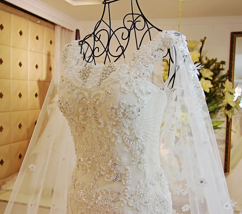 Vestido De Noiva Элегантное свадебное платье русалки свадебное платье с бисером Королевское свадебное платье с шлейфом Vestido De Noiva Sereia