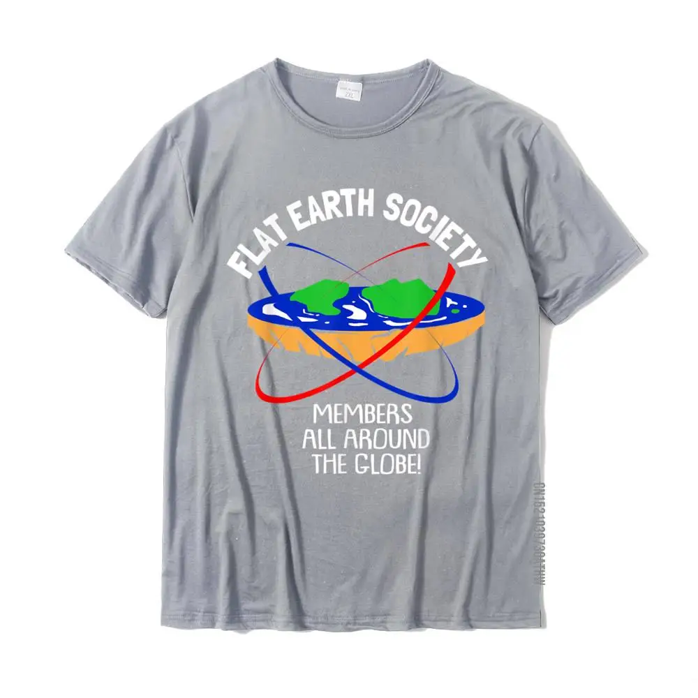 Flat Earth Society T-Shirt__MZ20090 Tops Tees Classic Crewneck Crazy Short Sleeve All Cotton Youth T-Shirt Tee-Shirts Flat Earth Society T-Shirt__MZ20090 grey