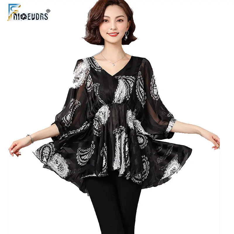 

Plus Size Clothes 4XL 3XL Tops Woman Autumn Long Sleeve Basic Shirt Blouse Slim Waist Chiffon Peplum Top Floral Print Tunic s217
