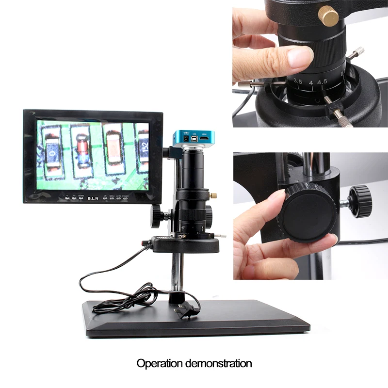 7-45X электронный Микроскоп Цифровой пайки видео микроскоп 16MP камера 10 дюймов ЖК увеличительная камера+ светодиодный+ одна трубка 0.5X