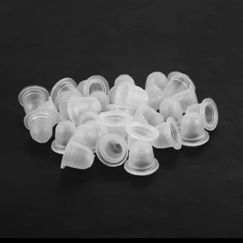 

100Pcs Disposable Tattoo Ink Cup Small&Big Size Silicone Permanent Tattoo Makeup Eyebrow Makeup Pigment Container Caps