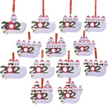 

2020 Christmas Decoration Personalized Christmas Ornament Kit DIY Name Blessing Christmas Tree Hanging Pendant Survived Family