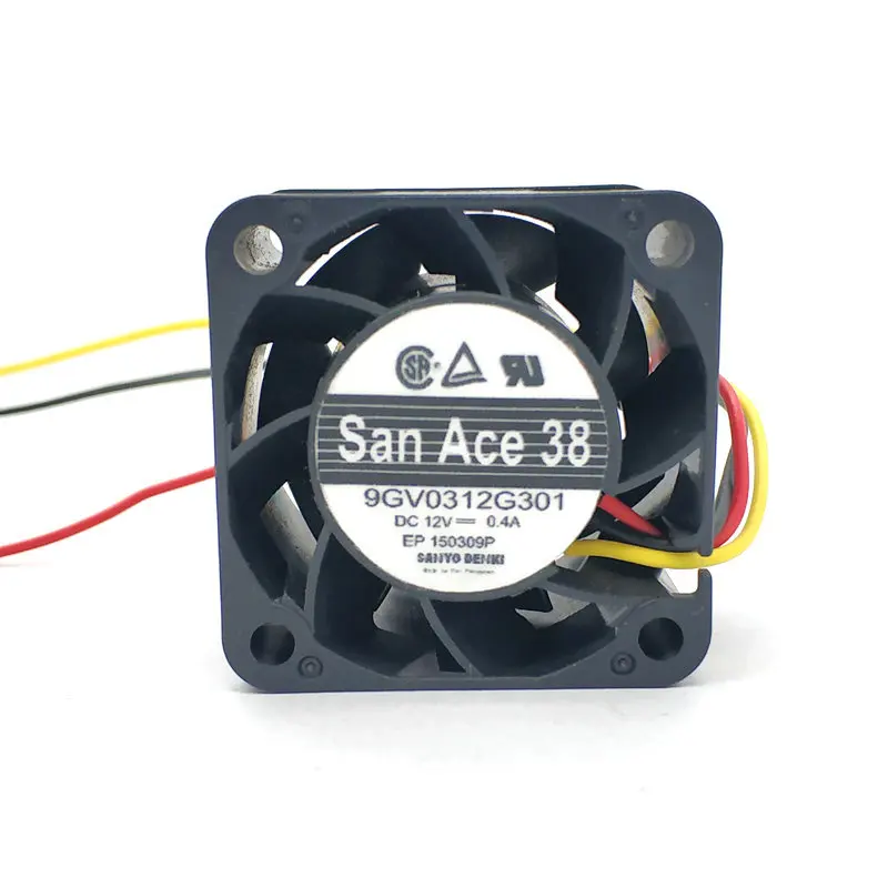 Sanyo 3 см 9GV0312G301 3828 12V 0.4A 3 провода Вентилятор охлаждения 38*38*28 мм