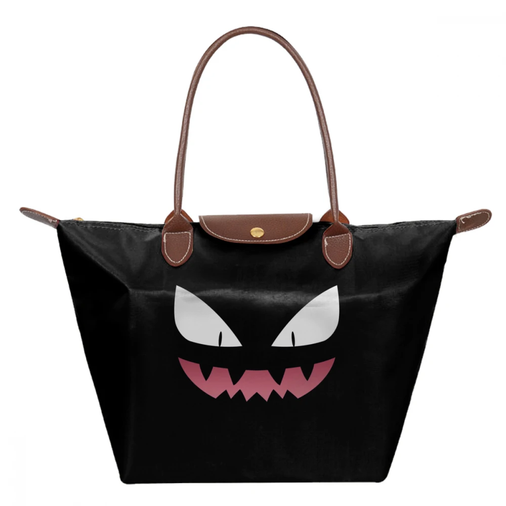 

Gengar Handbag Pokemon Haunter Ghost Top-handle Bags Large Capacity Teen Women Tote Bag Print Nylon Womens Trendy hobo Handbags