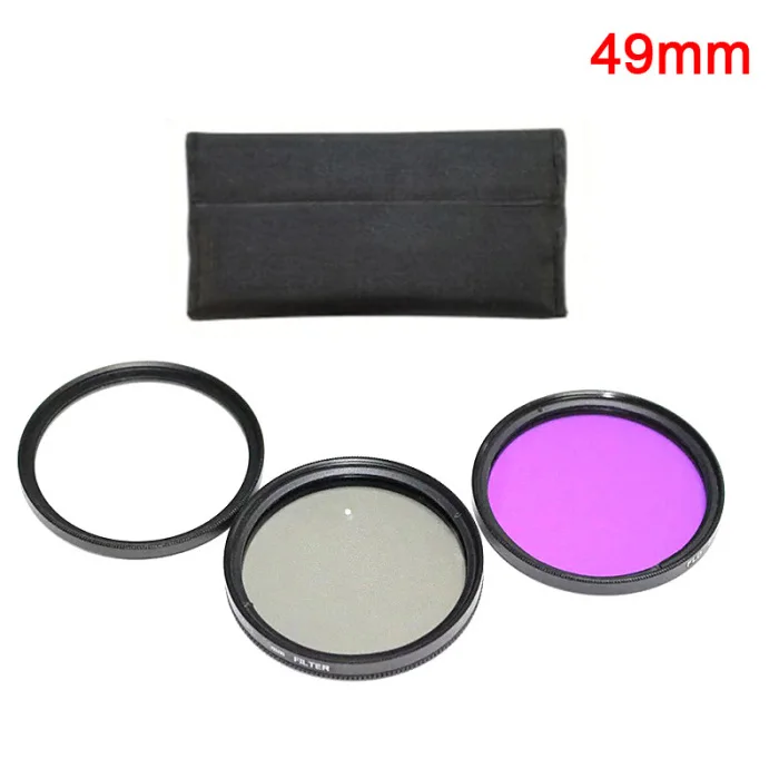 Filter Kit 49 52 55 58 62 67 72 77 82mm UV CPL FLD with Bag Lens Cap Anti-lost Rope Cloth ING-SHIPPING