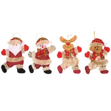 4 шт. рождественские украшения Рождественский подарок Санта Клаус Снеговик Дерево Игрушка Кукла подвесные украшения для дома