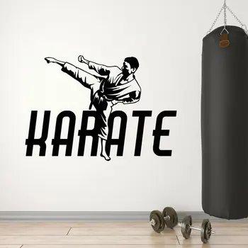 

Karate Martial Arts Fighter Kick Sport Wall Stickers Vinyl Home Decor Interior Design Room Decals Window Wall Poster Mural 3A04