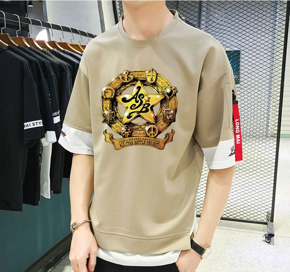  Ripple Junction JoJo's Bizarre Adventure Stardust Crusaders  Men's Short Sleeve T-Shirt Jotaro Pose Anime S Army : Clothing, Shoes &  Jewelry