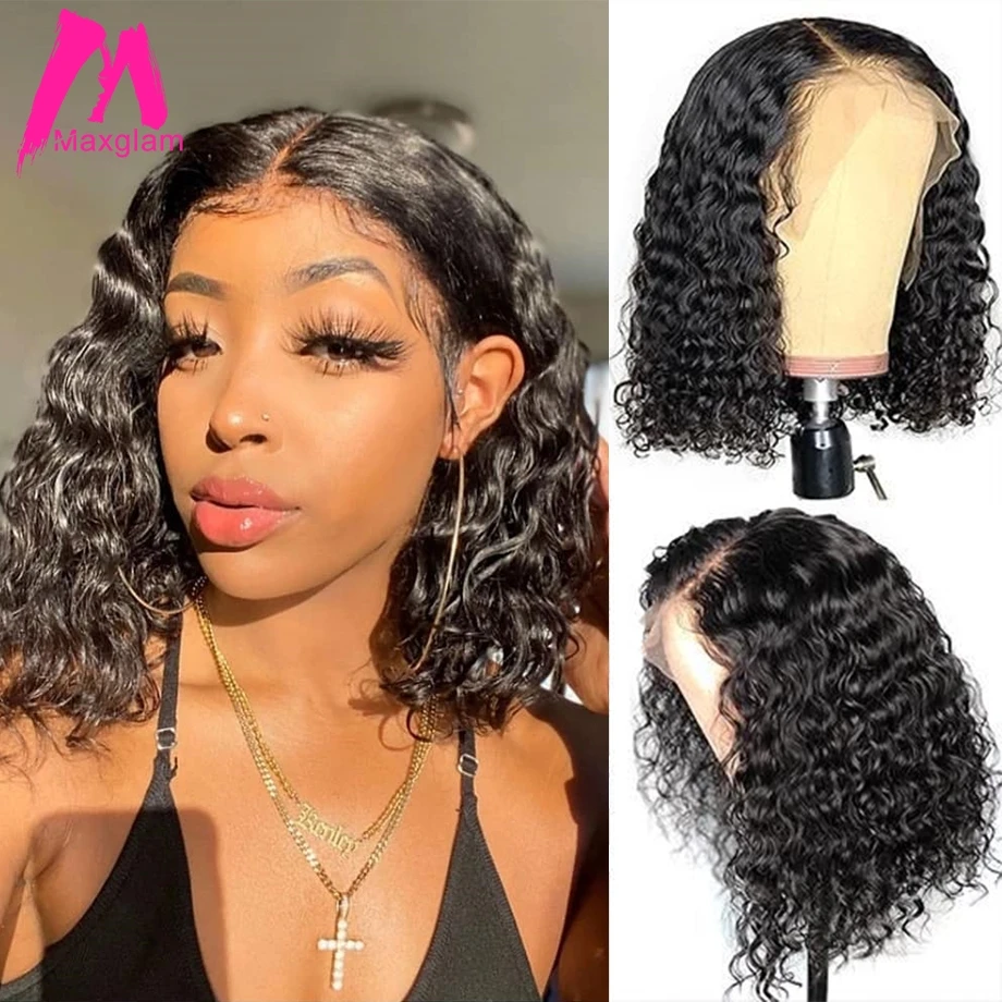 Rizado corto Bob Peluca de encaje brasileño frente pelucas de cabello humano Natural recto largo Remy del pelo de la onda profunda Pre arrancado para las mujeres negras