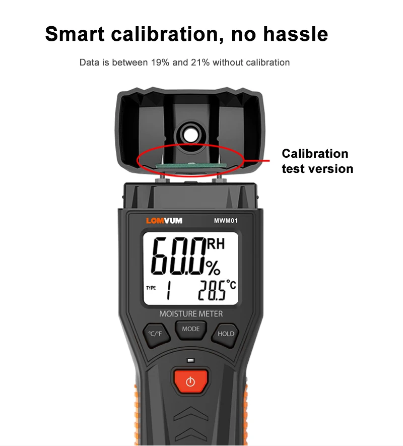 gas meters Digital Moisture Meter Wood 2 Pins Different Materials Humidity Tester 0-60% Damp Detector Backlit Screen Wall Hygrometer electronic ph meter