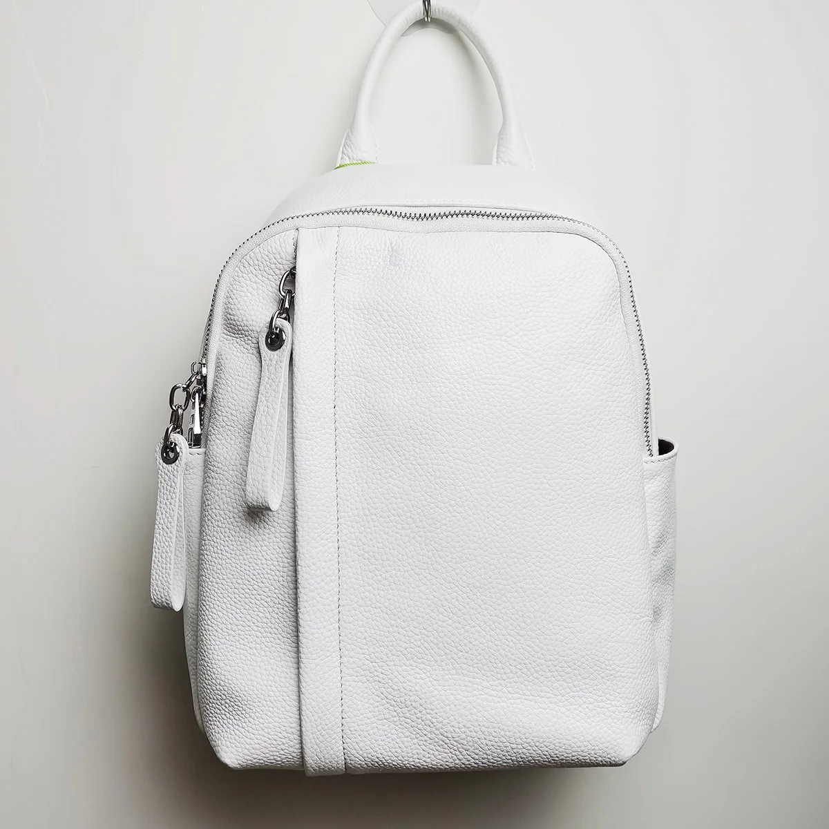 Zency Genuine Leather Backpack | White Genuin Leather