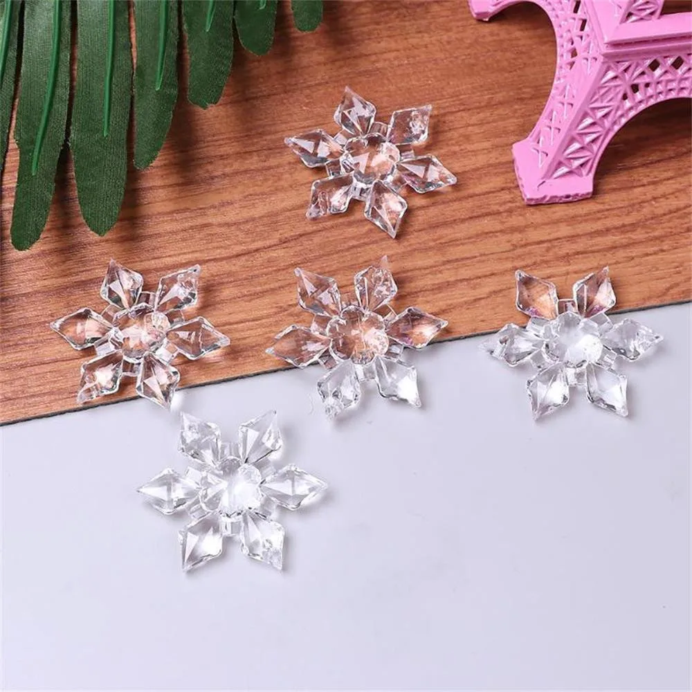 Christmas Decorations 12pcs Clear Crystal Snowflake Xmas Tree Ornaments