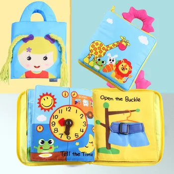 

Children Stereo Early Education Cloth Book Multi-functional Baby Hands Cognitive Educational Tear Rotten-Bite Cloth Book