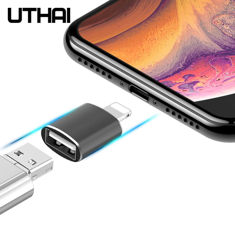 Адаптер Uthai C56 Lightning к USB3.0 OTG для iPhone IOS13 к USB конвертер разъем мышь U флэш-накопитель нет необходимости приложение Plug& play