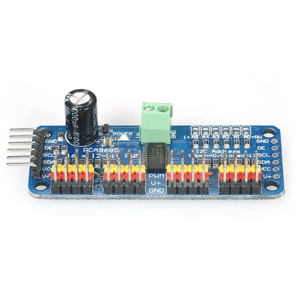 16-канальный 12-битная ШИМ водитель серводвигателя I2C модуль для Arduino робот Лидер продаж по всему миру 1 шт. PCA9685