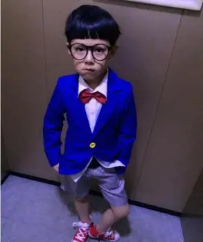 

Detective Conan Cosplay Costumes Children Conan Edogawa Kid Clothing Fancy Adult School Uniform for Halloween Masquerade