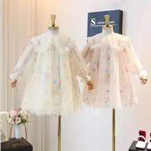 Весеннее платье феи для девочек; платье принцессы с яркими звездами; детское модное милое элегантное платье; 5 шт/лот;