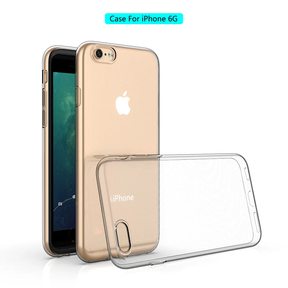 Чехол для iphone 6 6s Прозрачный Мягкий ТПУ ударопрочный чехол задней панели телефона