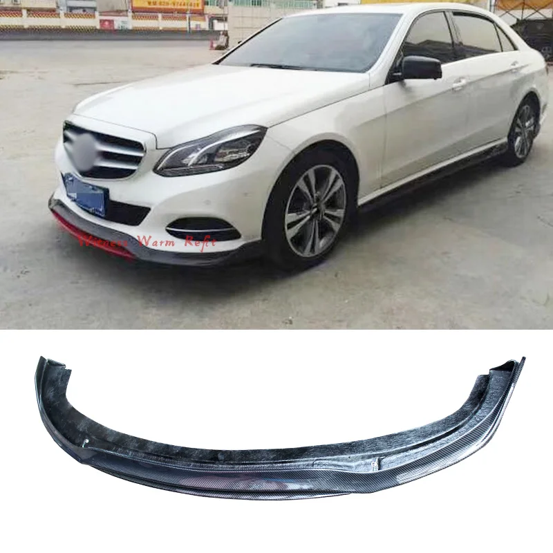 Для Benz 14-15 W212 E200 E220 E250 E300 E350 E400 углеродное волокно передний бампер разделитель для