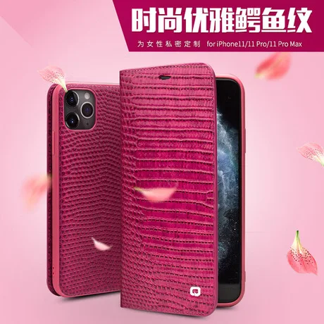 For Apple iPhone11Pro MAX Luxury Leather Crocodile Pattern Fran-24r phone Case Designed For Women For iPhone7 8 Plus X XR XS MAX