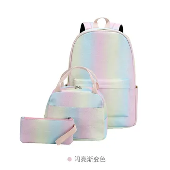 

Shoulder Bag Schoolgirl Schoolbag Waterproof Large Capacity 2020 New Backpack Backpack Women Mini Backpack Three Piece Set