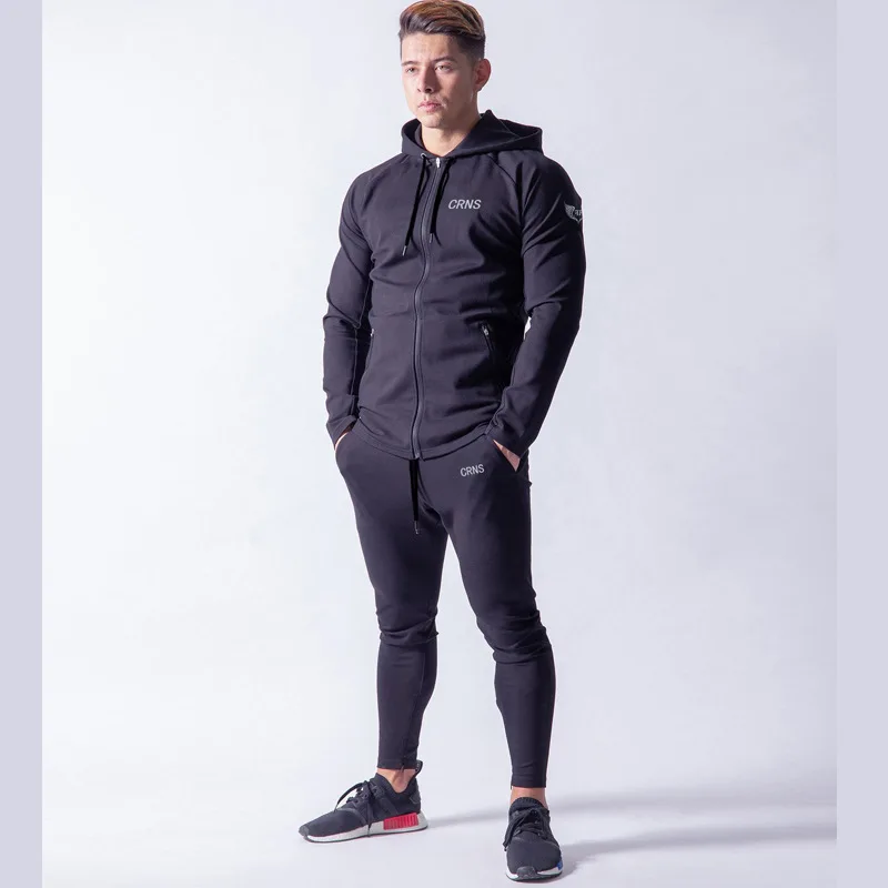 

2019 New Autumn Men Sportswear Tracksuit Hooded Jacket Sweatshirt+pant Running Jogger Fitness Casual Workout Set Sport Suit 2pcs