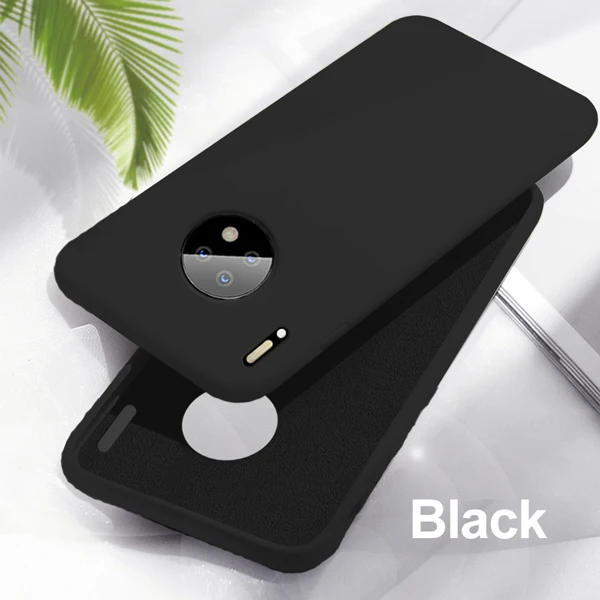 Black Чехол конфетного цвета для huawei mate 30 20 Pro P30 P20 Lite P Smart Z, жидкостный Мягкий силиконовый чехол для huawei P30 Pro - Цвет: Black