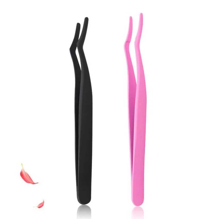 

Stainless Steel False Eyelash Curler Tweezers Fake Eye Lash Applicator Portable Eyelash Extension Curler Clips Makeup Tools