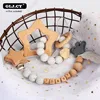 Baby personalized Rattles Set Animal Elk Amigurumi Elephant Teether Wooden Pacifier clip holder ChainBPA Free Nursing Toys ► Photo 3/6