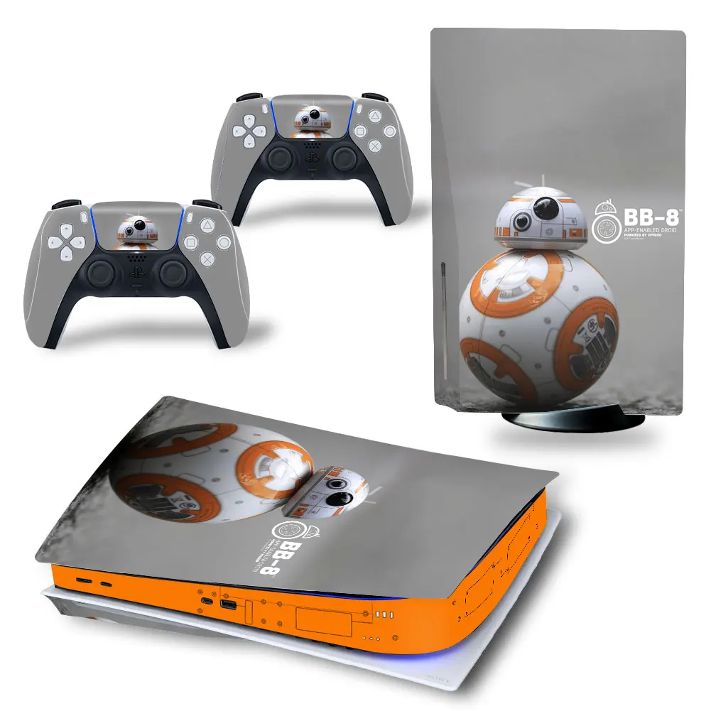 Darth Vader Iron Man PS5 Disk Skin Sticker Decal Cover for PlayStation 5 Console and 2 Controllers PS5 Disk Skin Sticker Vinyl 