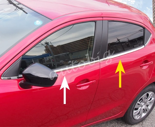Stainless Steel Door Window Trims For Mazda 2 Demio 2015 2016 2017 2018 2019 DJ DL Accessories Mazda2 Hatchback Sedan