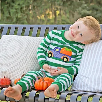 

Infant Baby Boys Girls Halloween Cartoon Pumpkin Striped Romper Jumpsuit Clothes Babe Newborn Soft Long sleeves Stripe Romper