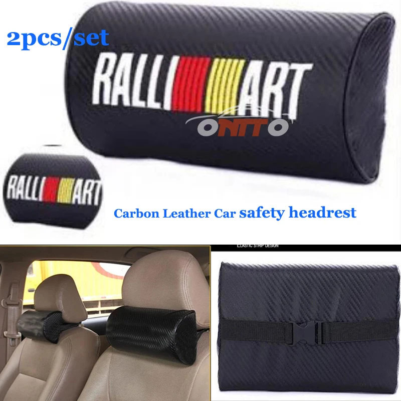 

2PCS/SET for Ralliart Car Headrest Car Neck Pillow Car safety headrest for Mitsubishi Lancer 10 9 EX Eclipse Galant outlander