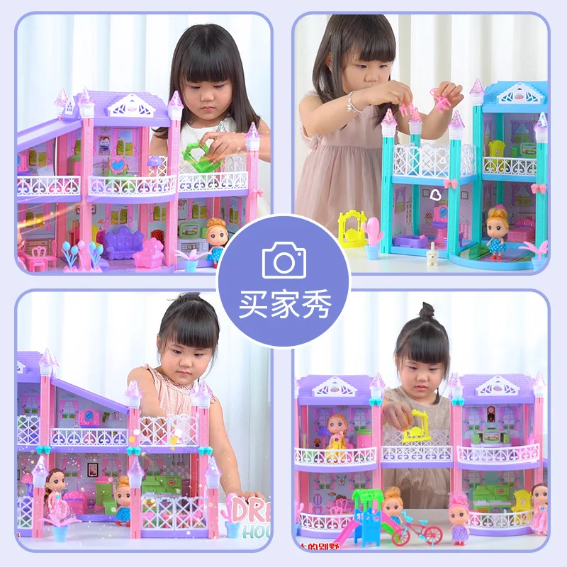 53,5*36,5*31 см DIY семейный Кукольный дом игрушка кукольный домик аксессуары с миниатюрной мебели кукольный домик Игрушки для девочек Подарки