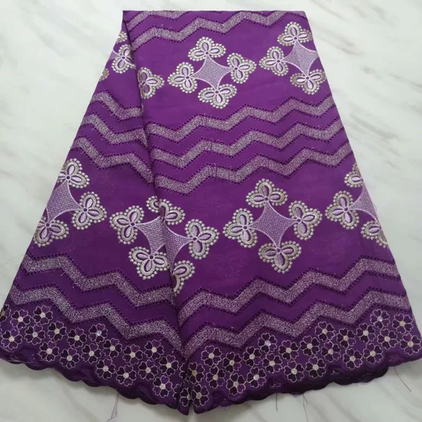 purple Чистая белая нигерийская Джордж кружевная ткань африканская кружевная ткань высокого качества гипюр французская вуаль кружевная ткань с камнями для свадьбы - Цвет: purple