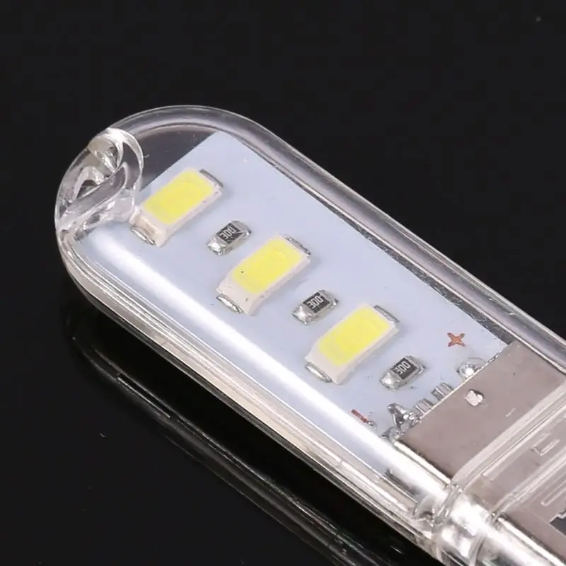 Портативный брелок 3 светодиодный белый ночник USB U диск лампа с крышкой яркий