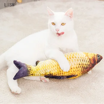

Pet Soft Plush 3D Fish Shape Toy Catnip Toys Cat Interactive Stuffed Pillow Doll Simulation Fish Playing Toy For Pet Cat Gifts