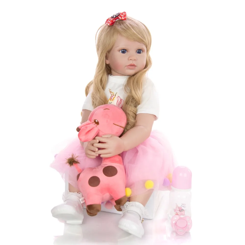 KEIUMI 24 дюйма элегантное платье для новорожденных, для девочек кукла 60 см мягкие виниловый тканевый фон для фотостудии средства ухода за кожей принцессы кукла Boneca Reborn Детские Лучший Друг детства
