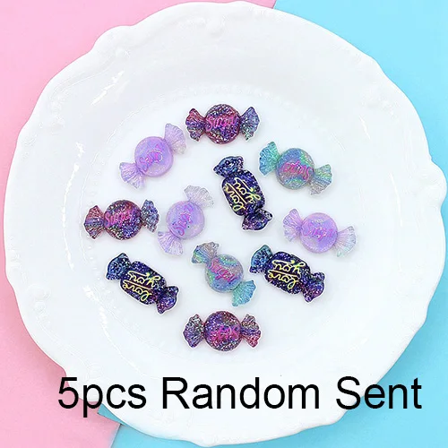 5pcs Random Sent Happy Monkey блеск сахар слизи добавки поставки Kawaii Конфета из смолы Набор подвесок DIY наполнитель для облачной прозрачной слизи глины - Цвет: 5pcs Random Sent